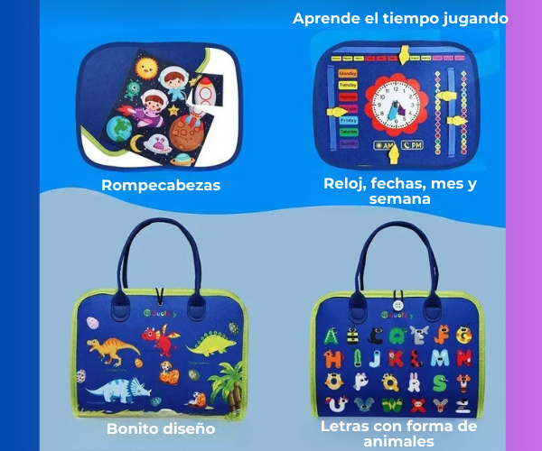 MotriPlay™- Tablero Montessori de habilidades sensoriales.