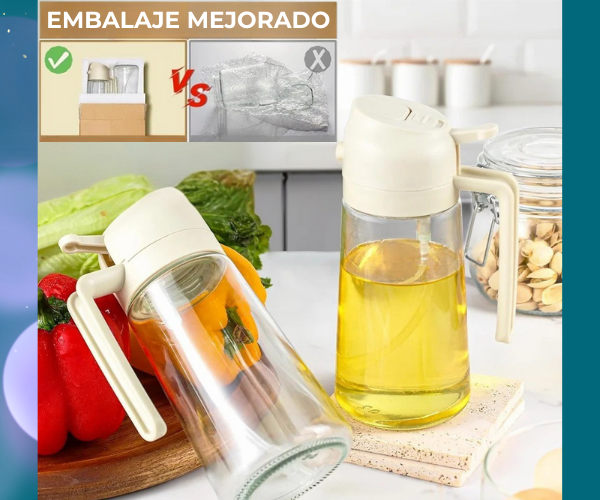 Dispensador de Aceite de Vidrio 2 en 1 - DuoAceite™.