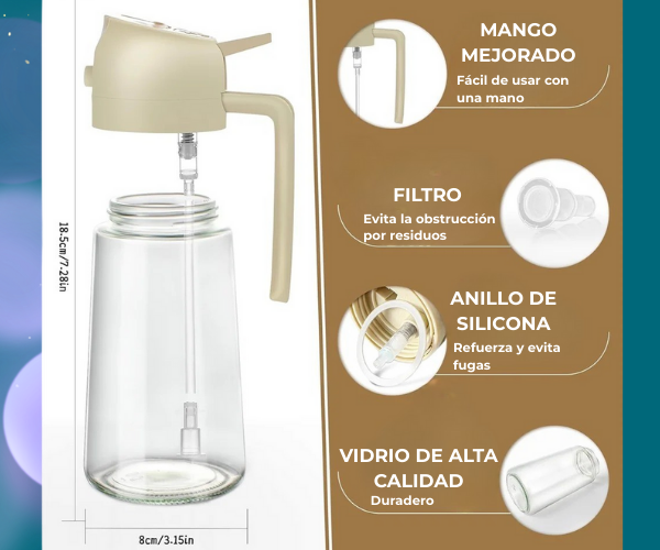 Dispensador de Aceite de Vidrio 2 en 1 - DuoAceite™.